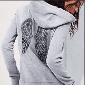 Victoria's Secret Bling Sequin Angel Wings Hoodie